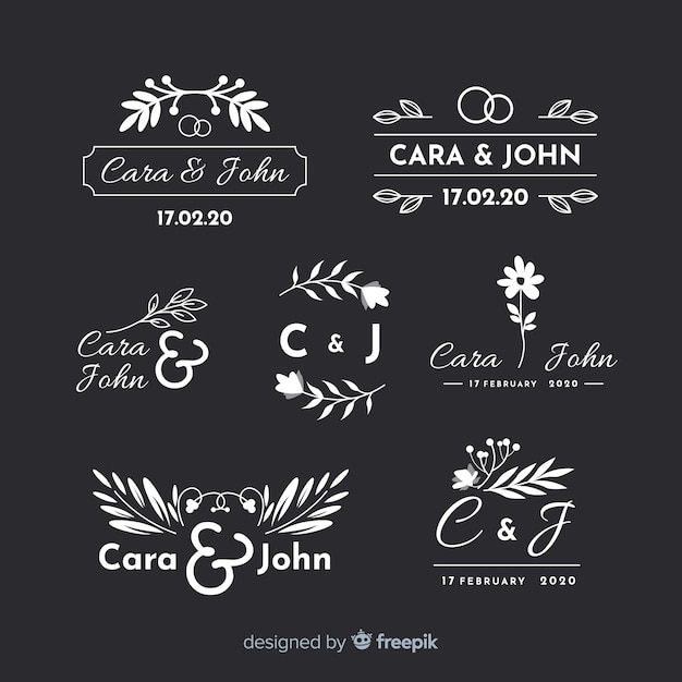 Pack of wedding florist logos