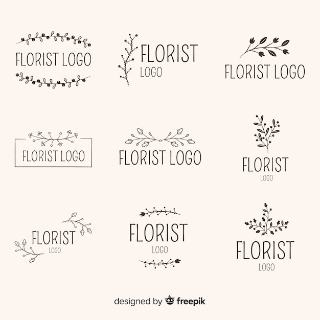 Pack of wedding florist logos