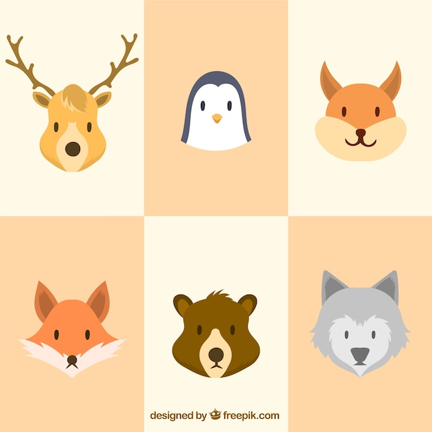 Free Vector pack of winter animals