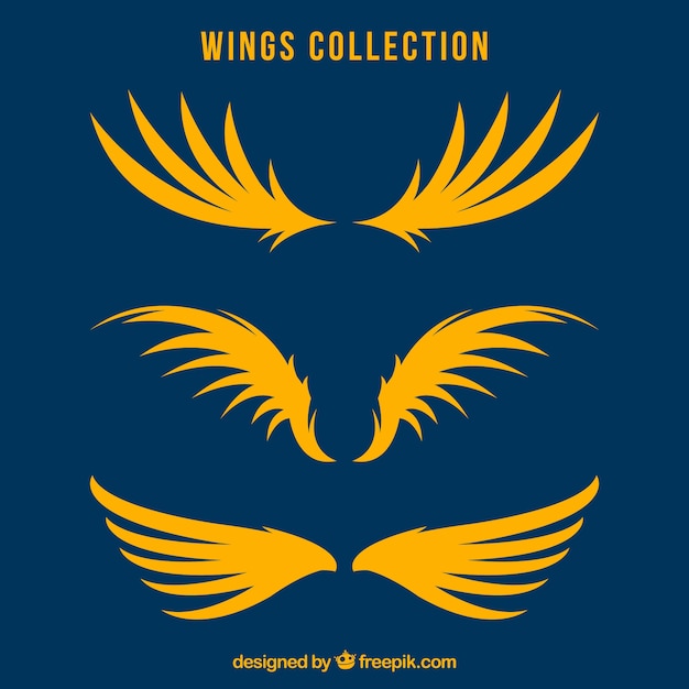 Free Vector pack of yellow wings