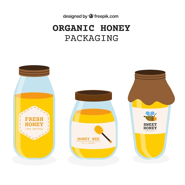 Free vector packaging of organic honey