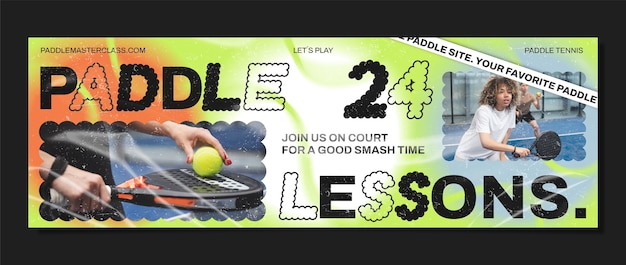 Free Vector paddle tennis twitter header