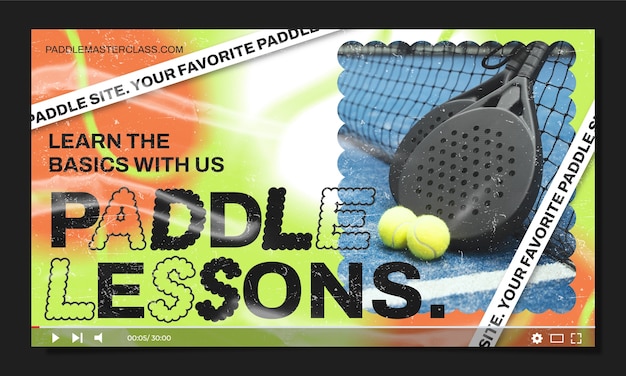 Free Vector paddle tennis youtube thumbnail