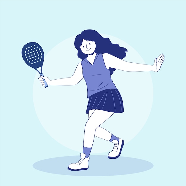 Padel illustration hand drawn style