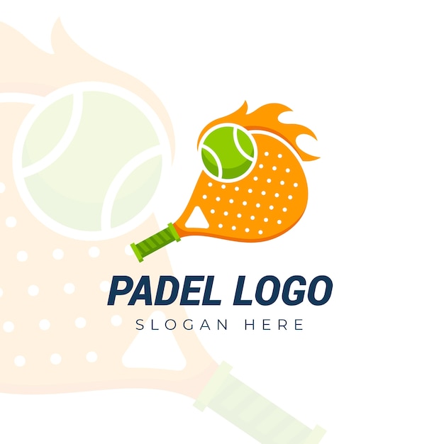 Padel logo template flat style