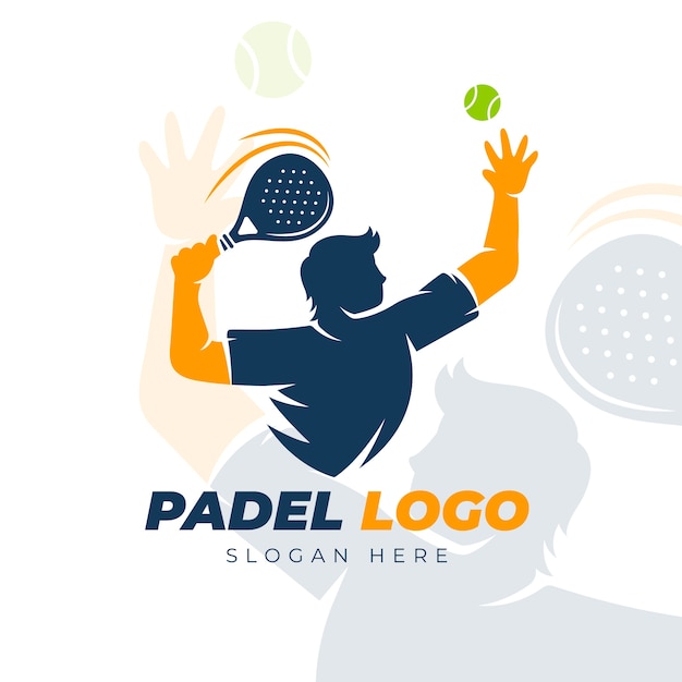 Padel logo template flat style