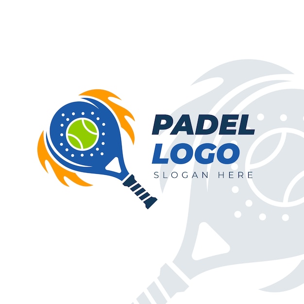 Padel logo template flat style