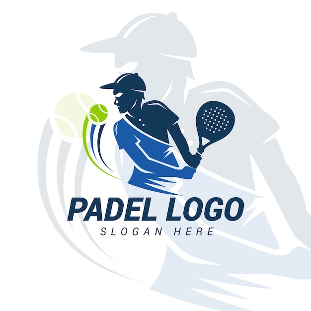 Padel logo template flat style