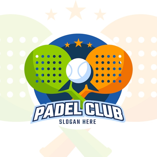 Padel logo template flat style