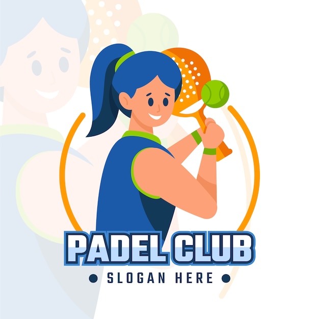 Padel logo template flat style