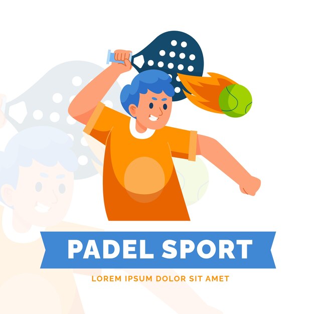 Padel logo template flat style