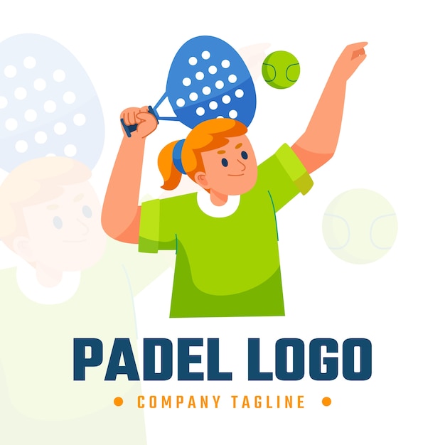 Padel logo template flat style