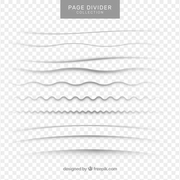 Free vector page dividers collection without background