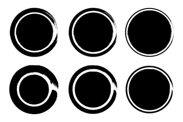 Free Vector paint brush circles set