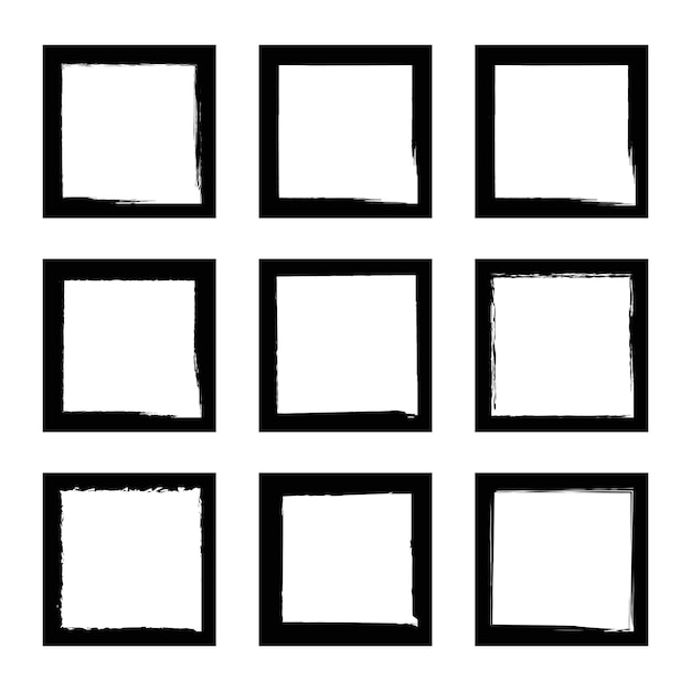 Free Vector paint brush grunge square frames