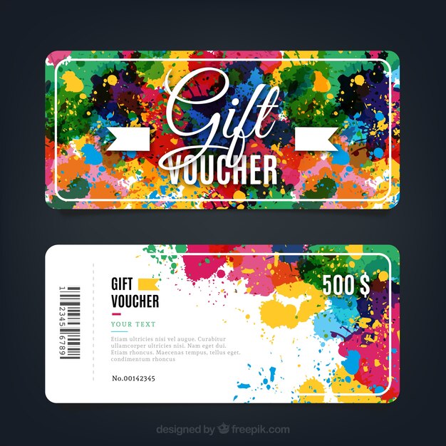 Paint Splashes Gift Voucher