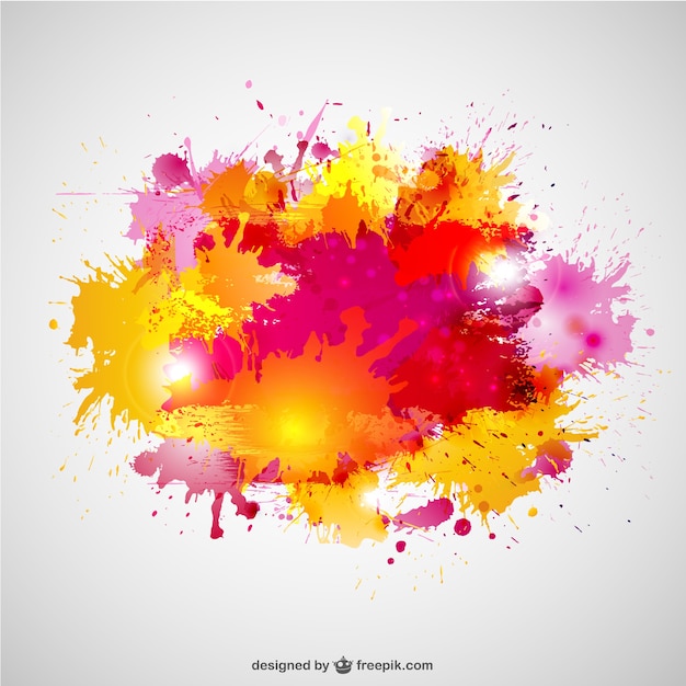 Paint splashes in yellow and pink colors