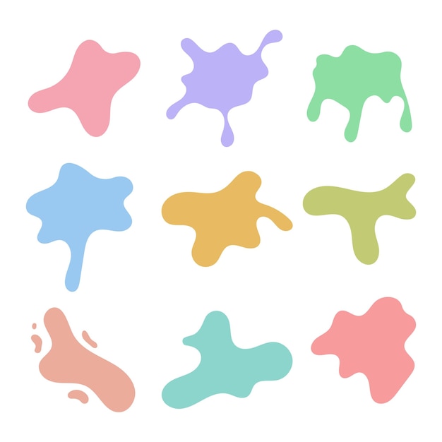 Free Vector paint splats set soft colours