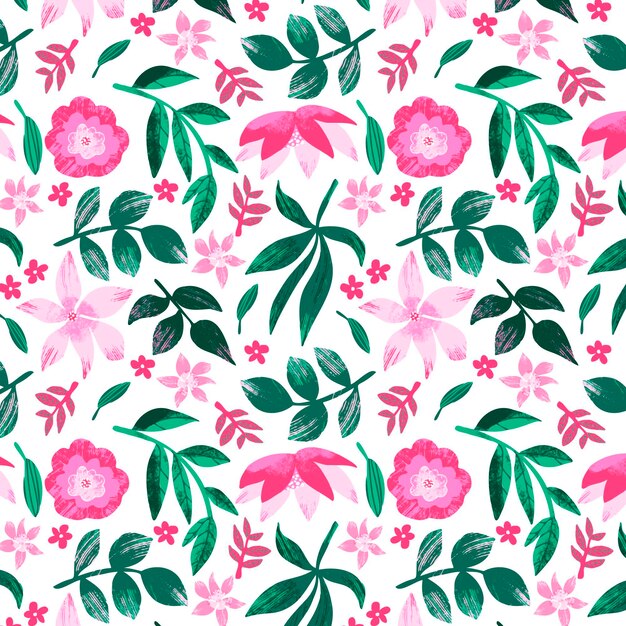 Painted abstract floral pattern