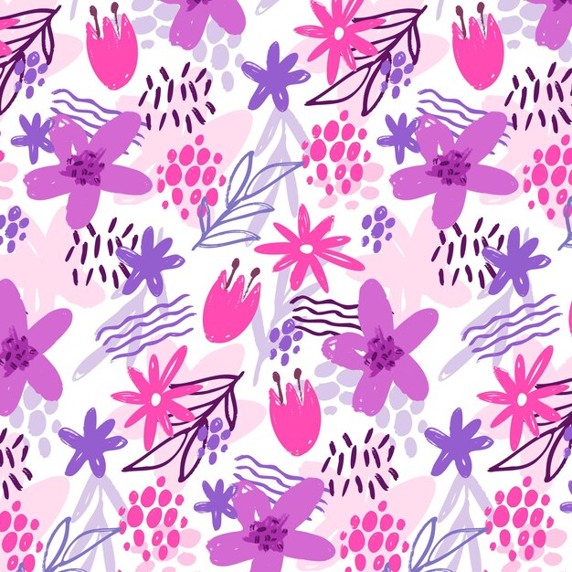 Painted abstract floral pattern