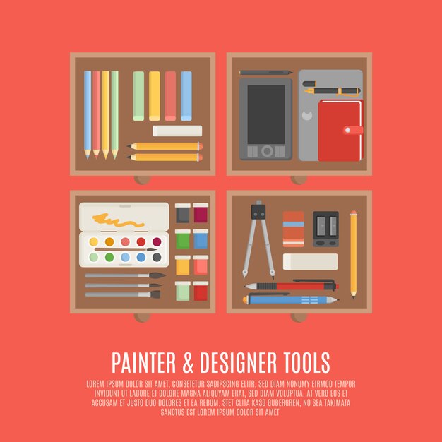 Painter And Designer Tools Concept