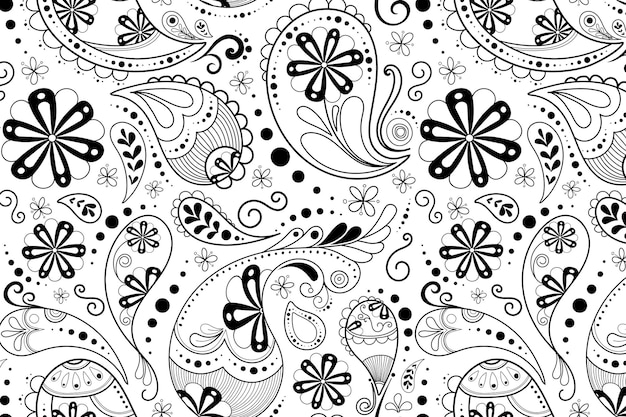 Free Vector paisley bandana pattern background, white illustration, abstract design vector