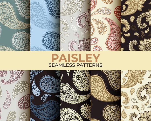 Free Vector paisley pattern collection