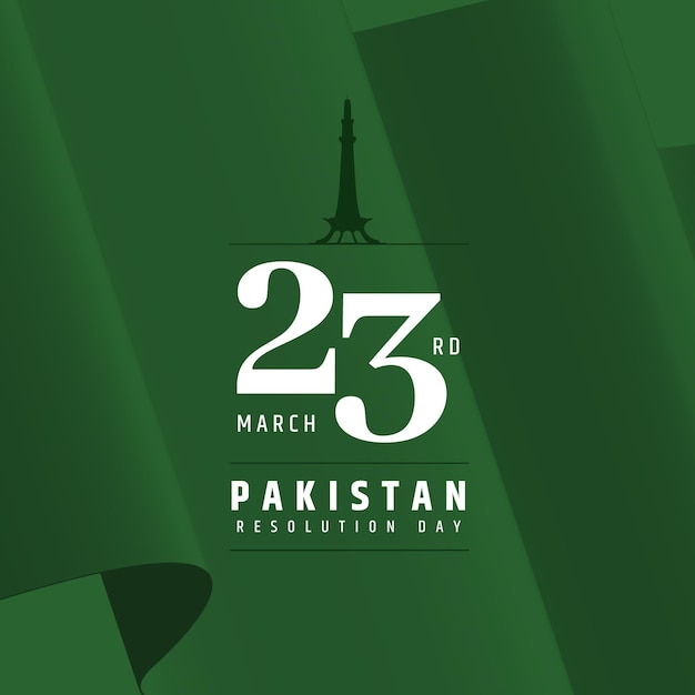 Pakistan day illustration with badshahi mosque