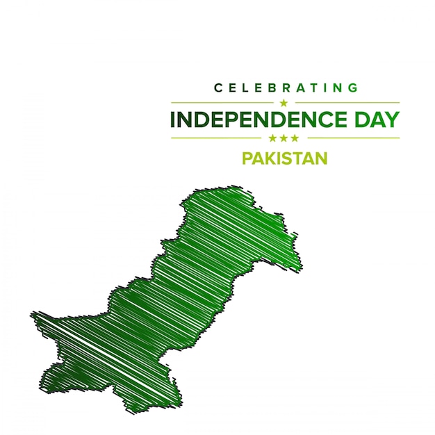 Pakistan Independence Day with pakistan map.