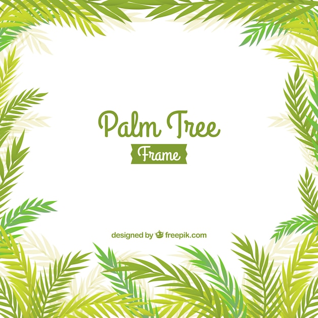 Palm leaves frame background