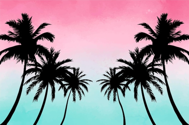 Palm silhouettes background design