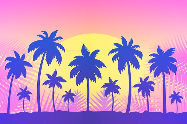 Palm silhouettes background design