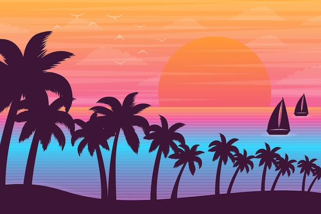 Palm silhouettes background style