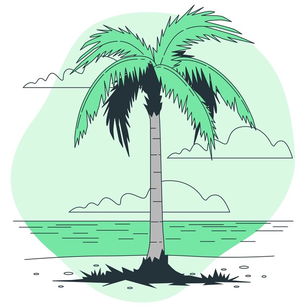 Palm tree island concept illustration