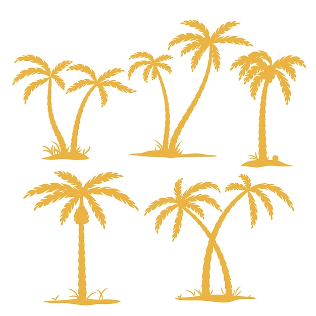 Palm tree silhouette set