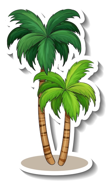 Free vector palm tree sticker isolated on white background