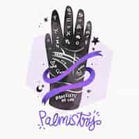 Free vector palmistry with hand