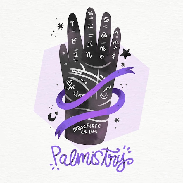 Free Vector palmistry with hand