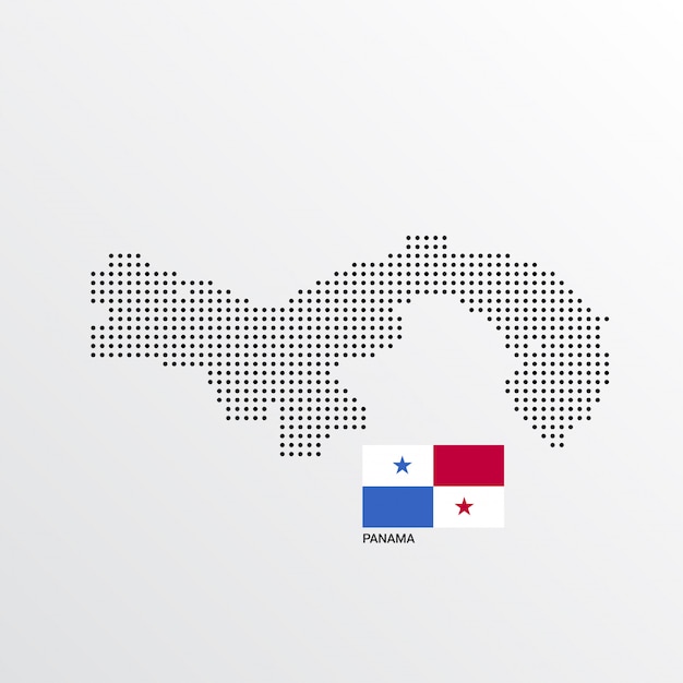 Free Vector panama map design with flag and light background vector 