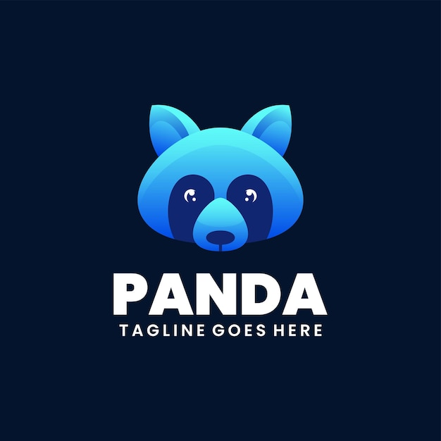 Free vector panda head illustration logo design colorful