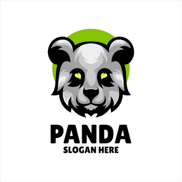 Free Vector panda mascot illustration logo design