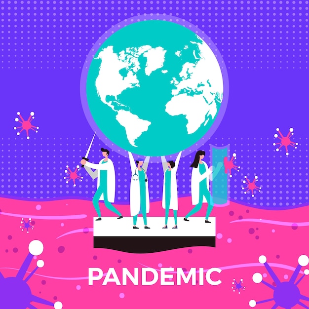 Pandemic concept with medical professionals