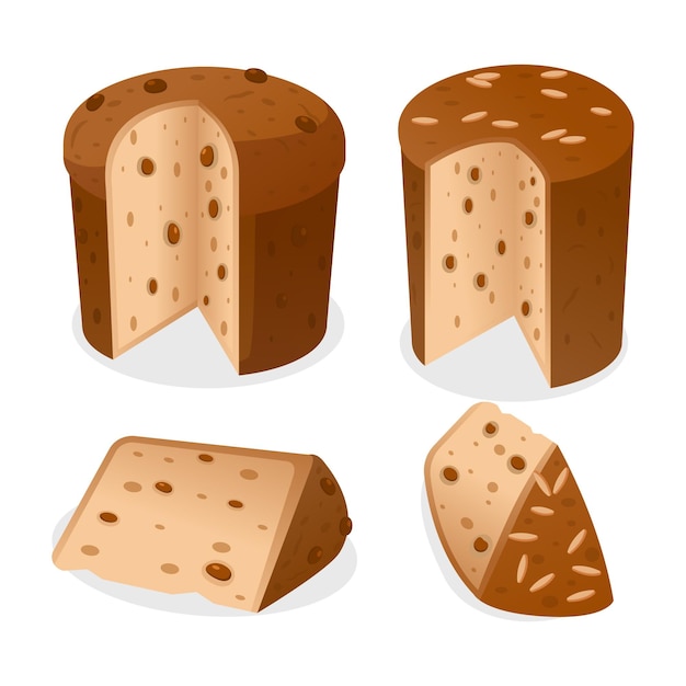 Panettone concept in flat design