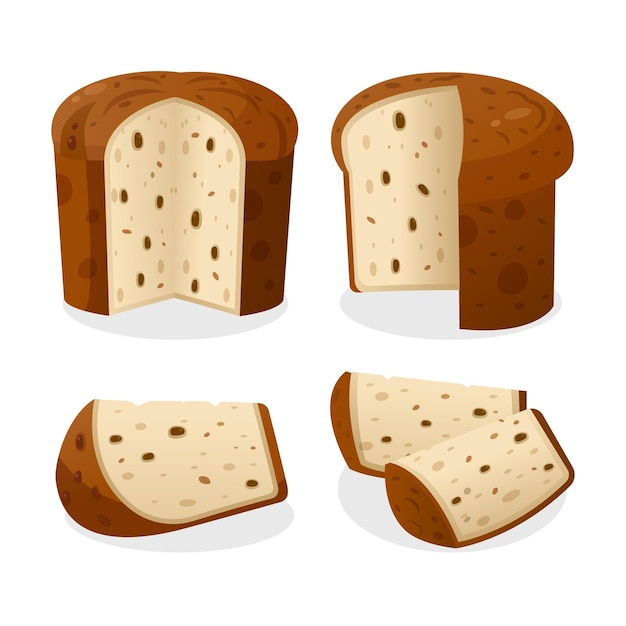 Panettone concept in flat design