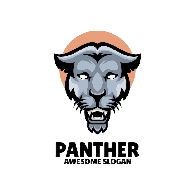 Free Vector panther head mascot illustration logo design