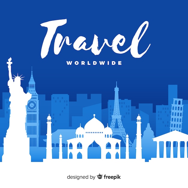 Paper art travel background