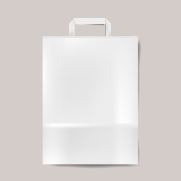 Free vector paper bag mockup isolated vector