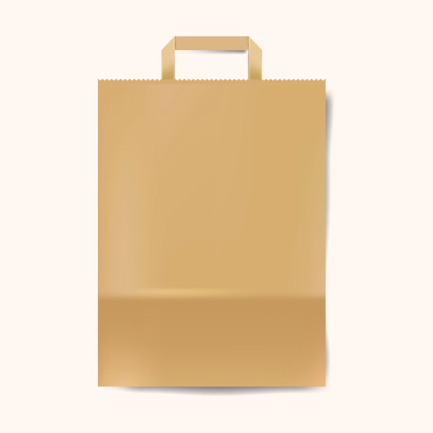 Paper bag mockup isolated vector