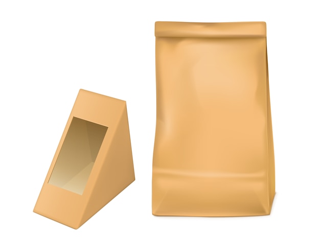 Paper bag and triangle packaging box for sandwich