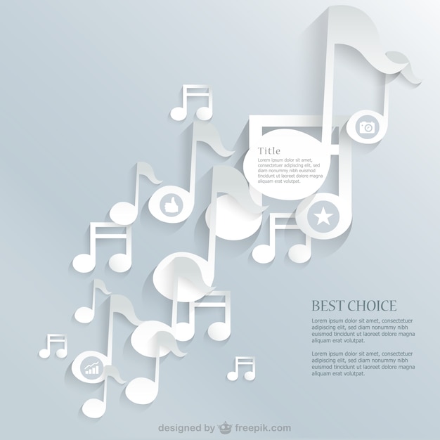 Paper big music notes background